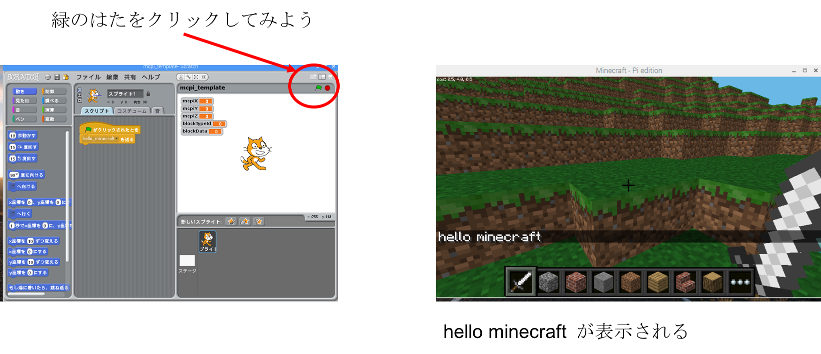 マインクラフトとスクラッチをつないでプログラミング 株式会社タイムレスエデュケーション